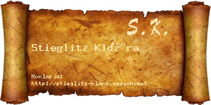 Stieglitz Klára névjegykártya